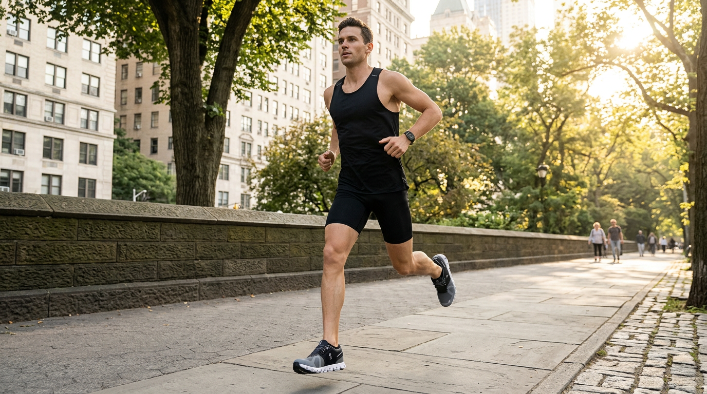 Runner training in the city