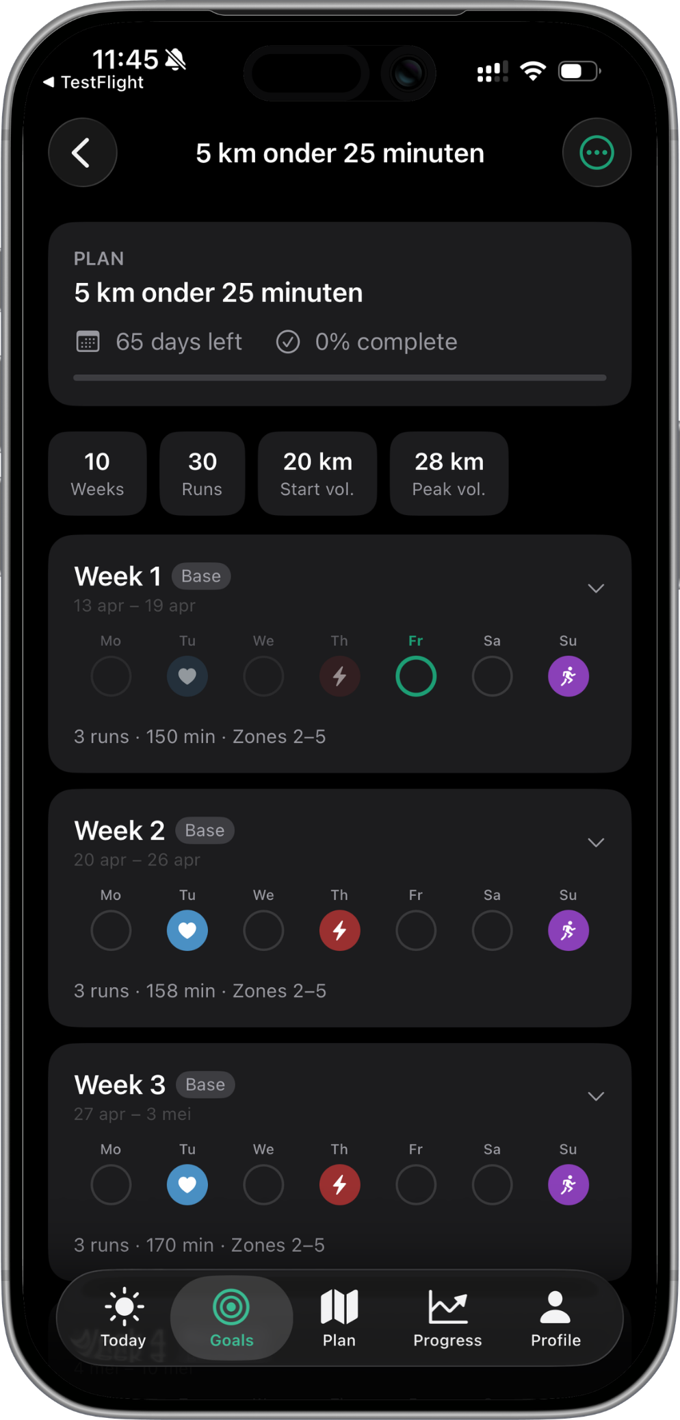 BetterRunning training plan